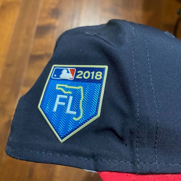 New Era 59 Fifty MLB Atlanta Braves 2018 Spring Training Hat Navy Red Mens 6 7/8 - Picture 5 of 7
